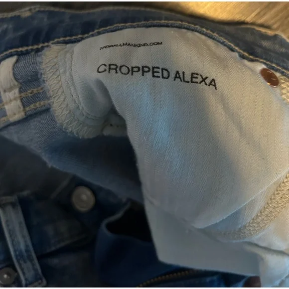 7 for All Mankind Cropped Alexa Wide Leg Jeans | Heidi Wash | Size 24 - Picture 5 of 6